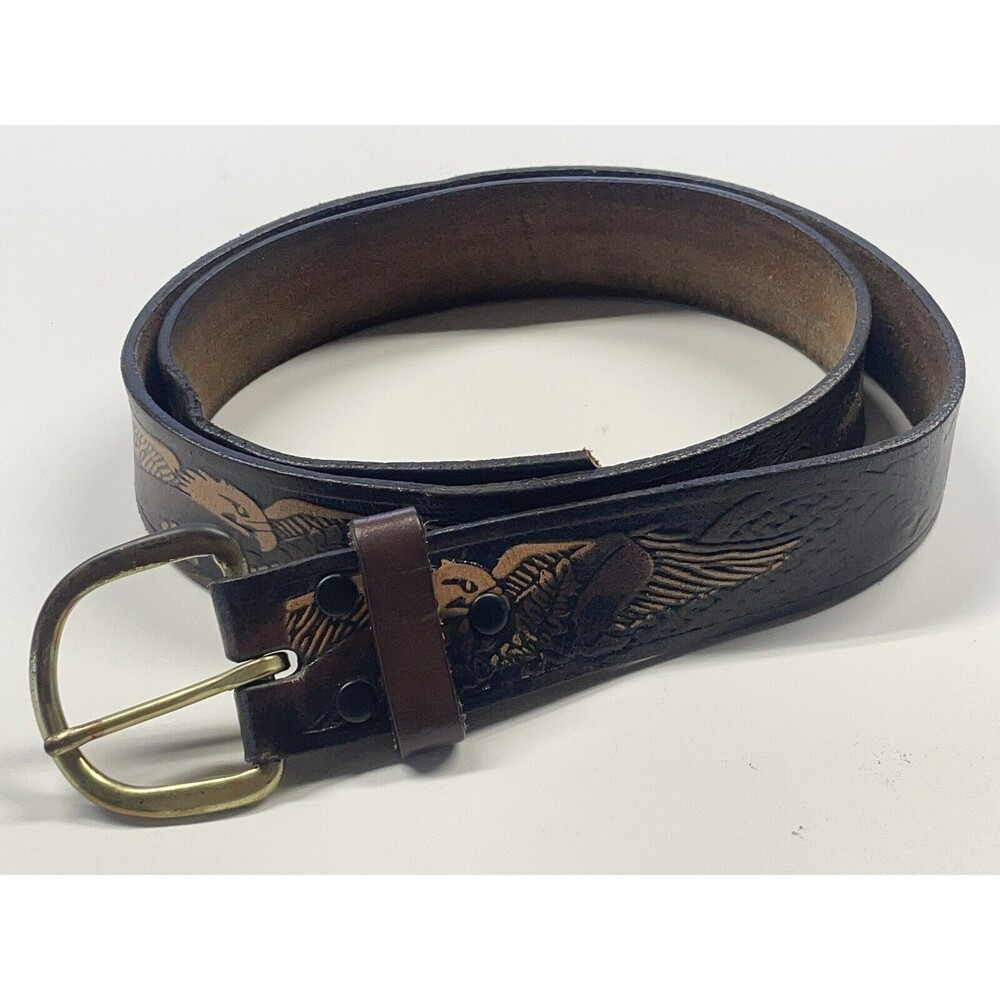 Eagle Embossed Leather Kids Belt 39 In.